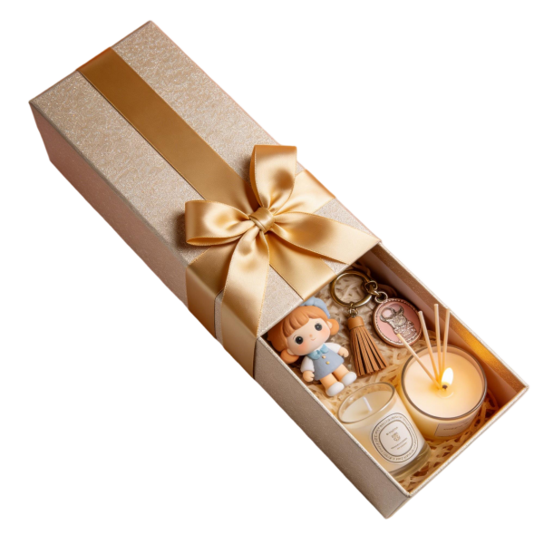 Luxury Gift Set with Doll, Scented Candles & Keychain