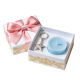 Star Keychain & Blue Candle Gift Set in White & Gold Box